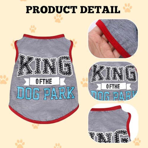hoyuwak 4 Pieces Pet Shirts Funny Dog Printed Clothes Cool Breathable Puppy Sleeveless Vests Boy Dog Outfit for Summer