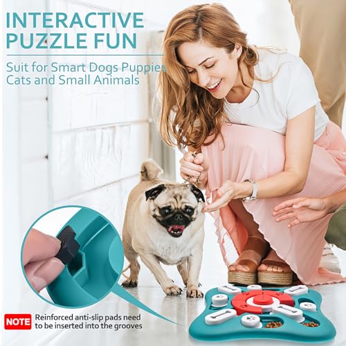 PETSTA Dog Puzzle Toys, Treat Dispensing Dog Enrichment Toys for IQ Training and Brain Stimulation, Interactive Mentally S...