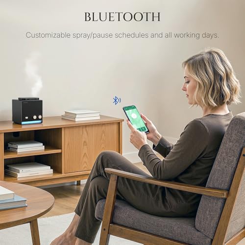 Aromadd Smart Waterless Essential Oil Diffuser with Dual Nozzle, Cold Air Tech Scent Air Machine with 8 Timer Settings, 9 ...