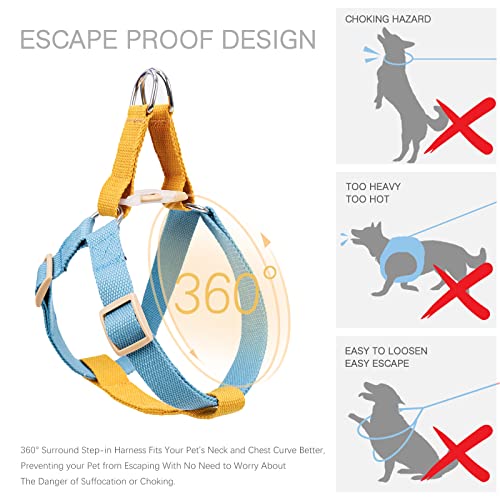 No Pull Dog Harness and Leash Set, Dog Collar, Step in Dog Halter Harness with Poop Bag Holder, Adjustable Lightweight Cot...