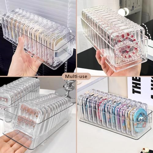 MEAJOIN 15 Pcs Clear Travel Jewelry Cases with Storage Box Plastic Jewelry Organizer Protective Container for Bracelets, N...