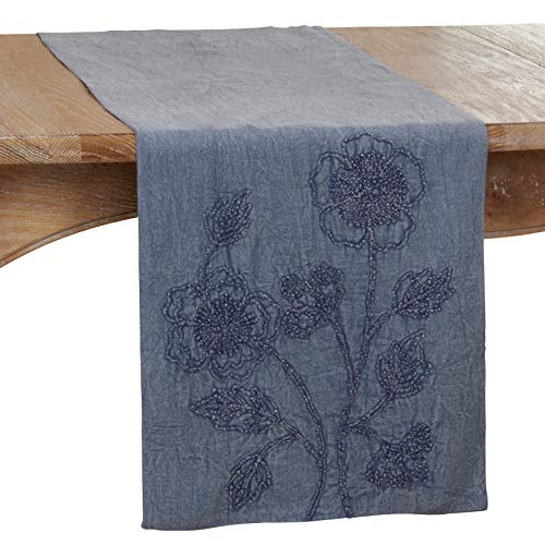 Stone Washed Floral Table Runner