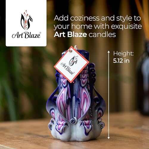 Carved Candles – Handmade Decorative Large Candle – Tall Long Burning Cute Spiral Candles for Women – Table Candle for Hom...