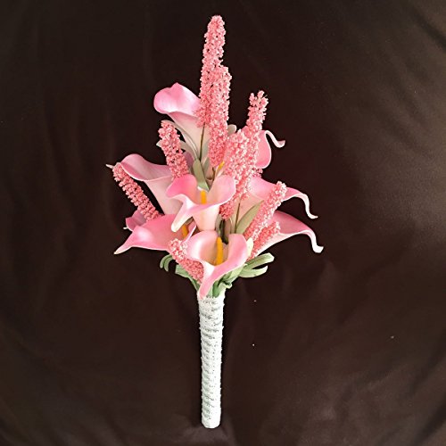 Lily Garden Mini 15" Artificial Calla Lily 10 Stem Flower Bouquets (Pink Lavender)