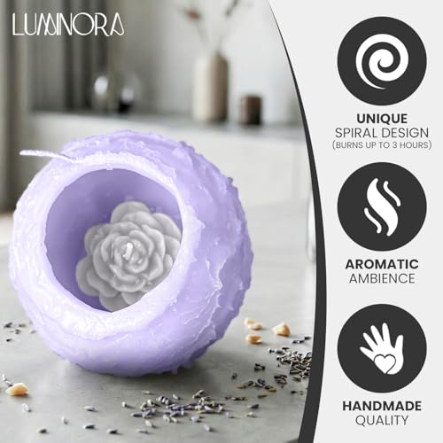 LUMINORA Spiral Scented Candle for Women & Men | Hand-Crafted Decorative Soy Wax Candle | Decor Wick Flower | Unique Twist...