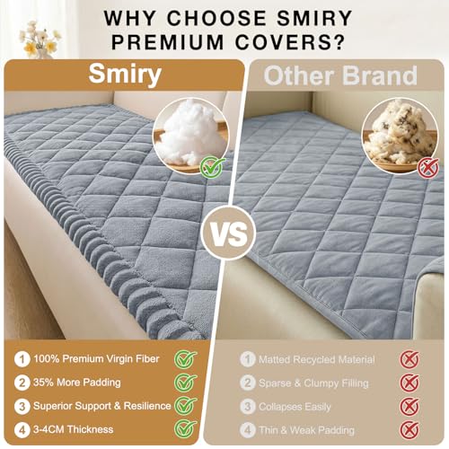 Smiry Fuzzy Couch Cover for Dogs, Non Slip Washable Pet Sofa Cover, Scratch Proof Hair Resistant Plush Sofa Slipcover, Pet...