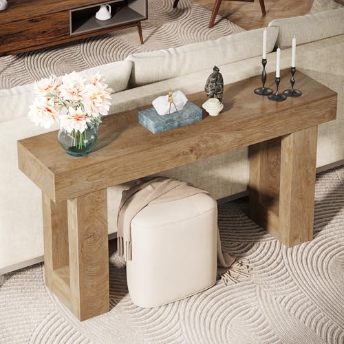 Tribesigns 63-Inch Long Console Table, Wooden Rectangular Sofa Table Behind The Couch, Farmhouse Entryway Table for Entran...