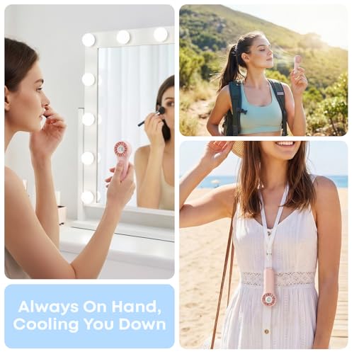 DREAMME Mini Handheld Fan, Ultra-Powerful Mini Fan, 4-Speed Personal Small, Cute Small Pocket, Rechargeable Operated Porta...