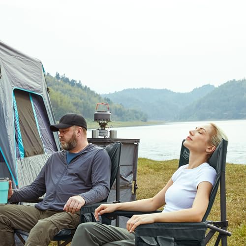 TIMBER RIDGE Oversized Folding Camping Chair High Back Heavy Duty for Adults Support up to 500lbs with Cup Holder, Side Po...