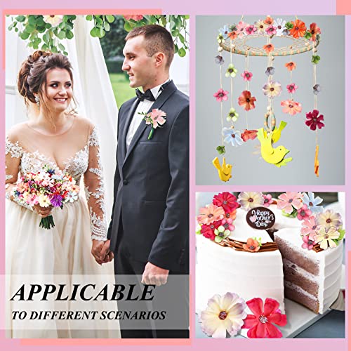 Geosar 120 Pcs Artificial Flowers Bulk Mini Silk Flower for Crafts Fake Small Flowers Heads Floral Arrangement Decor for S...
