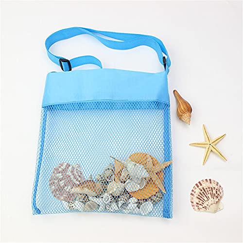 COTDINFORCA 5-PCS Colorful Mesh Beach Bags Sand Away Portable Foldable Sea Shell Bag with Adjustable Carrying Straps/Toy S...