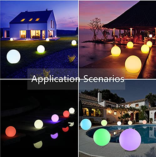 Hathdia 6-Inch LED Ball Light, Multi-Color Rechargeable Night Lights Waterproof Dimmable Mood Lamp with Remote for Home Ga...