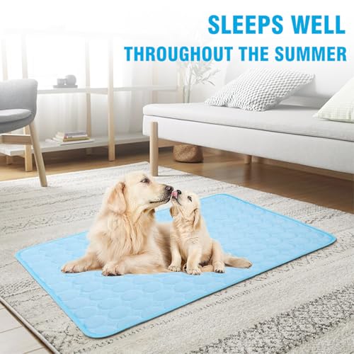 XinChangShangMao Dog Cooling Mat, Q-Max>0.4 Pet Dog Self Cool Pad, Ice Silk Washable Summer Cooled Mat for Dogs Cats, Kenn...