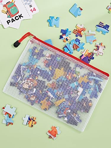 JARLINK 20 Pack 10 Colors Zipper Mesh Document Pouch, 6x9 Inch/A5, Plastic Water-Resistant File Bags, for School Office Su...