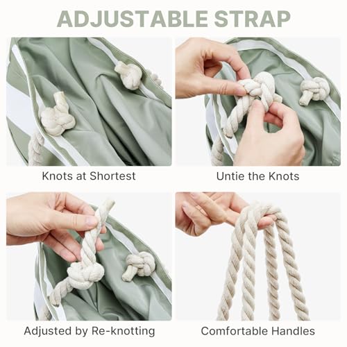 G4Free Canvas Beach Bag Waterproof Sandproof Large Beach Tote Bags for Women Pool Swim Travel Grocery