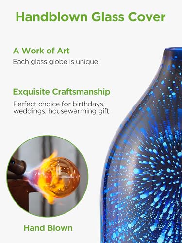 InnoGear Essential Oil Diffuser, 150ml Handmade 3D Glass Aromatherapy Defuser Air Difusor Ultrasonic Cool Mist Humidifier ...