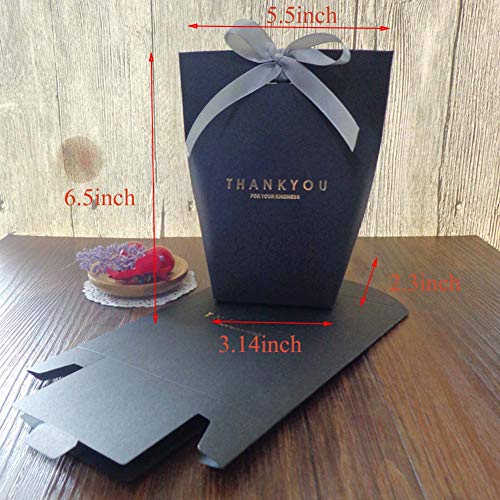 SHHS 9 PCS Thank You Gift Wrap Boxes Packing Bags(9black), Minimalist Gift Boxes Easter, Decorative Presents Box Bundle fo...