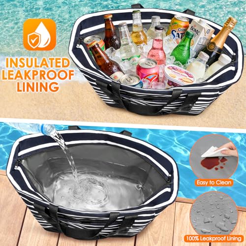 TEUEN Cooler Bag Insulated, Soft Side Cooler, Reusable Grocery Bags with Zipper Closure, Thermal Leakproof Large Insulated...