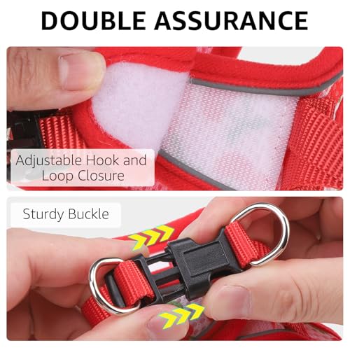SCENEREAL Cat Harness & Leash Set Escape Proof - Adjustable Air Mesh Vest with Reflective Strips for Kittens, Puppies, Rab...