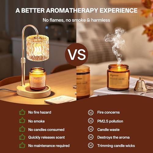 Homelist Candle Warmer Lamp with Timer, Height Adjustable Candle Lamp, Home Decor, Wax Melt Warmer for Birthday Chrismas H...