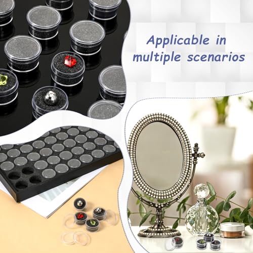 simarro 50 Gem Display Case Diamond Gemstone Storage Box Small Round Plastic Containers Box Jewelry Organizer Container wi...