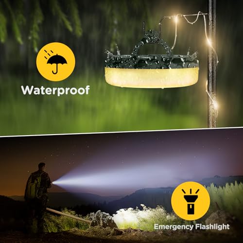 OGERY Camping String Lights, 4 in 1 Quick Storage 32.8FT Rechargeable Tent Lights String with 8 Lighting Modes, Hanging Wa...