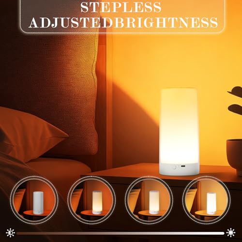 UNIFUN Table Lamp, Touch Sensor Bedside Lamps, Dimmable Warm White Light & Color Changing RGB for Kids Room,Living Room,Ca...