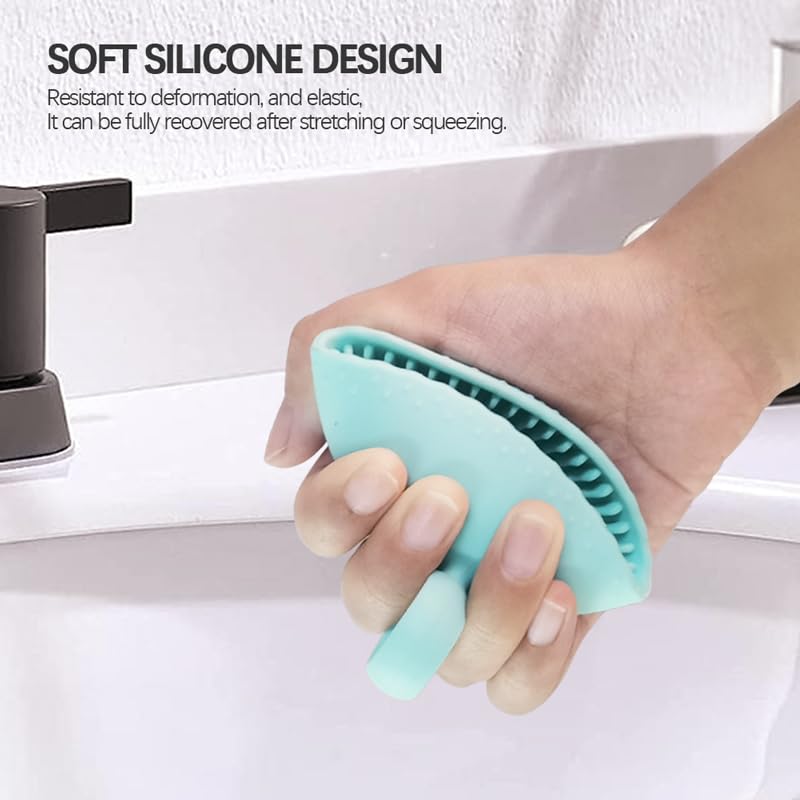 Generic Silicone Makeup Brush Cleaner, Brush Scrubber Bowl, Portable Washing Tool Cosmetic Brush Cleaner (Cyan)