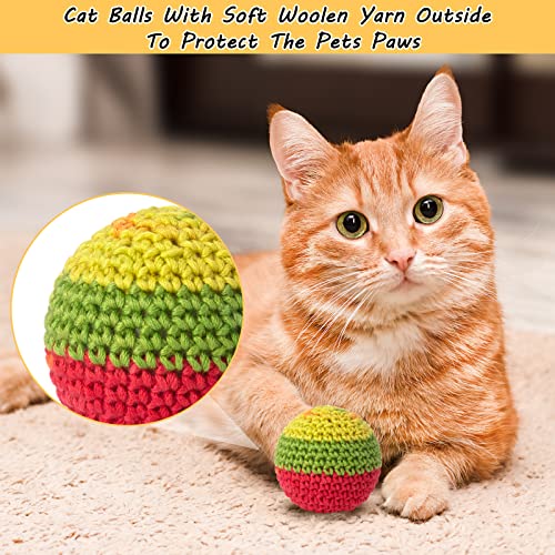 Retro Shaw Cat Toys Balls, Yarn Cat Ball with Bell Inside, Kitten Toys for Indoor Cats Kitty, Interactive Cat Nip Chew Toy...