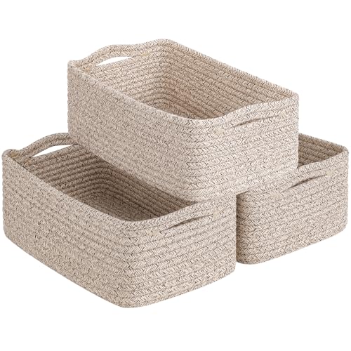 Goodpick Baskets for Organizing, Storage Basket for Shelves, Baskets for Gifts, Woven Bakset 3 Pack for Living Room, 11 x ...