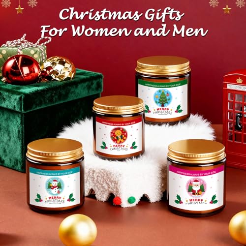 Christmas Candle Set,Scented Candles for Holiday,4 Pack Natural Soy Candles for Home Scented,Christmas Gifts for Women and...