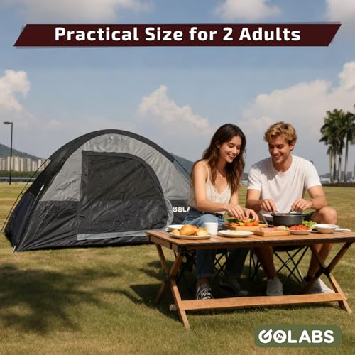 Golabs CT1 2 Person Camping Tent, Easy Set Up in 3 Mins, PU800mm Waterproof w/Mesh Top & Door with Ventilation, Lightweigh...
