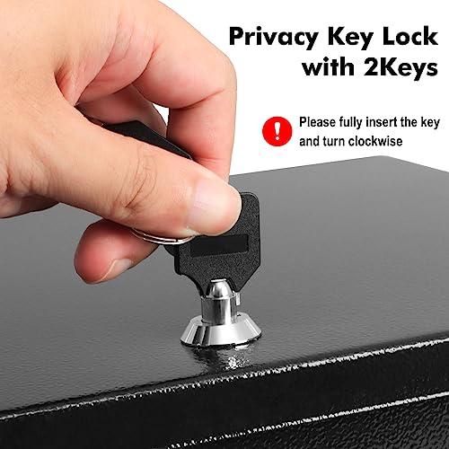 KYODOLED Fireproof Document Box with Key Lock, Small Lock Boxes for Personal Items, Fire and Water Resistance, Fireproof S...