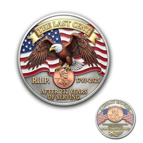 5PCS The Last Cent Legacy Collection Commemorative Coin,Patriotic Eagle Design, Collector Keepsake Gifts, Non-Currency Dis...