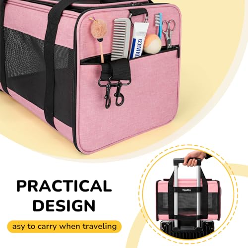 Hipubby Cat Carrier Dog Carrier for Pets Up to 16 Lbs, Soft-Sided Pet Travel Carrier for Cats and Small Dogs, Airline Appr...