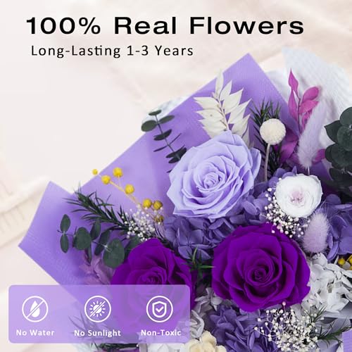 Vrioca Mothers Day Gifts, Flowers for Delivery, Preserved Flowers Bouquets, Birthday Gifts for Women Mom