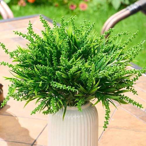 PONKING Imitation Berry Grass Branches Artificial Stems 12 Bundles Greenery Fake Plants for Home Office Flowers Bouquet Ce...