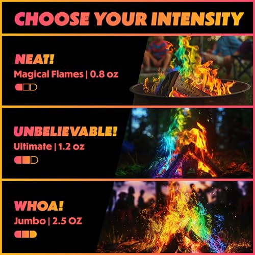 Magical Flames Fire Color Packets (25 Pack), Vibrant Multi-Color Fire for Fire Pits, Campfires, Bonfires & Fireplaces - Ca...
