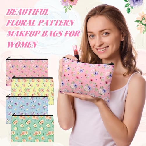 Eaasty 20 Pieces Flower Gift for Women Sticky Notes with Floral Pens, Pencil Bags Makeup Bags, 3 x 4 Inches Cute Note Pad...