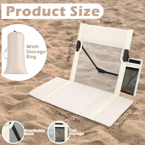 Novabright 1 Pcs Extra Large Foldable Pool Chair with Mesh Backrest Portable Camping Chairs Poolside Seat with Cup Holder ...