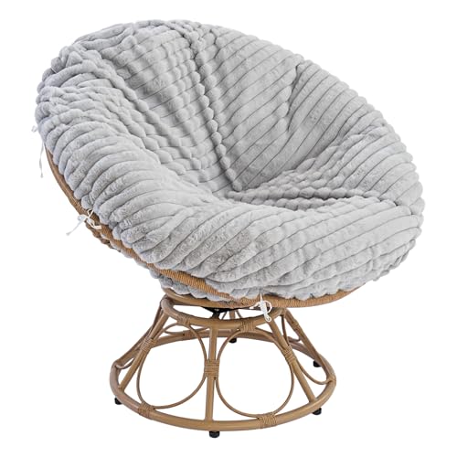 Homlazeezy Papasan Chair Cushion Cover Only 50"x50", Removable Slipcover Without Cushion, Soft Faux Fur Cushion Covers wit...