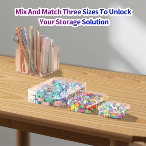 VANSUNS Bead Organizer Box 58 Pcs, 3-Tier Stackable Storage Box, and 3 Different Container Sizes Small Plastic Containers ...