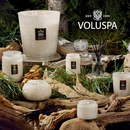 Voluspa Santal Vanille Candle, 18 oz, Coconut Wax Blend, Scented Candles for Home, 100 Hour Burn Time, Candle Jars