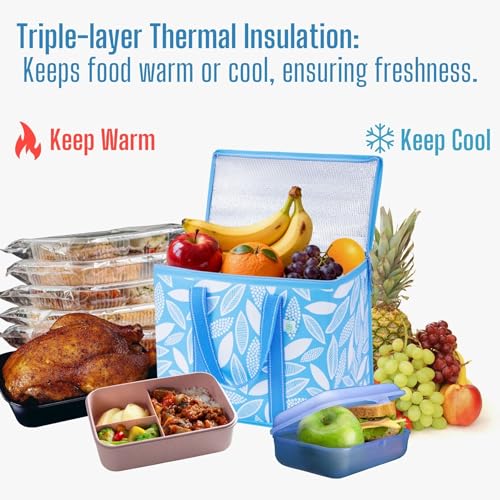 VENO 2 Pack Cooler Bag, Insulated Grocery Bags for Food Delivery, Collapsible Cooler, Reusable Shopping Bags for Grocerie...