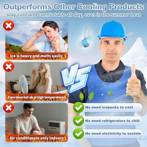 Ice Cooling Vest for Men Women - Water Activated Evaporative Cool Vest - PVA Adjustable Lightweight Reusable Cooler Clothi...