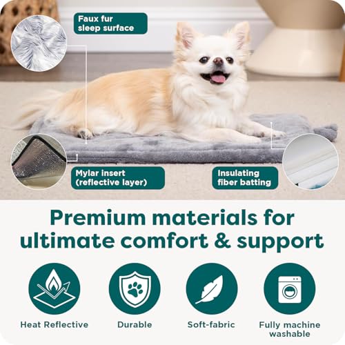 FurHaven ThermaNAP Self Warming Cat Mat, Dog Bed for Crates with Self-Warming Technology for Cozy Rest, Fully Machine Wash...