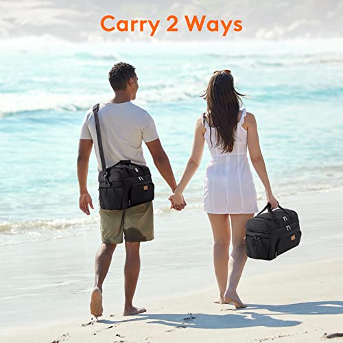 Lifewit Insulated Cooler Bag, 32/48 Can Large Leakproof Beach Cooler, Lightweight Portable Double Layer Soft-Sided Travel ...