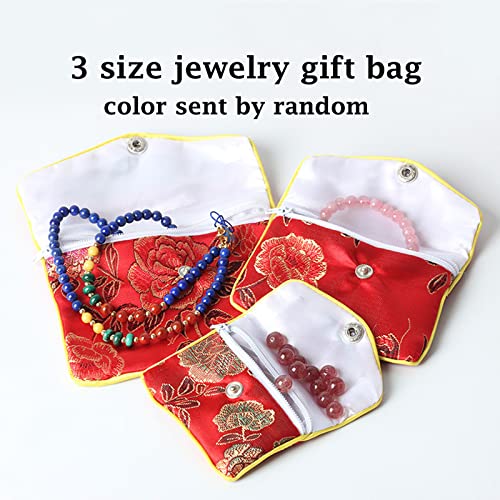 Baitaihem 9 Pack Jewelry Purse Pouch Gift Bags Chinese Silk Style Brocade Embroidered Bag,Multiple Colors(Small&Medium&Large)