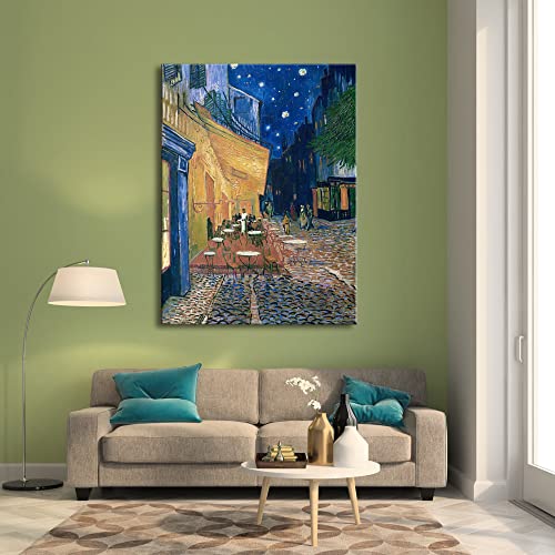 Wieco Art Large Wall Art Canvas Prints of Cafe Terrace at Night Canvas Prints Wall Art by Van Gogh Paintings Reproduction ...