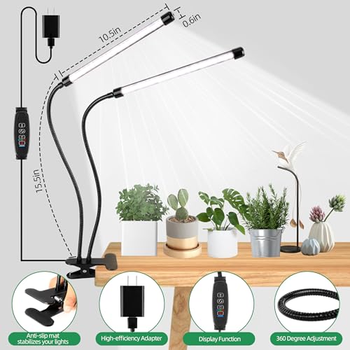 EWPJDK Grow Light 6500K Full Spectrum Plant Grow Lights 84 LED Plant Light with Clip Grow Lamp for Indoor Plants Growing L...